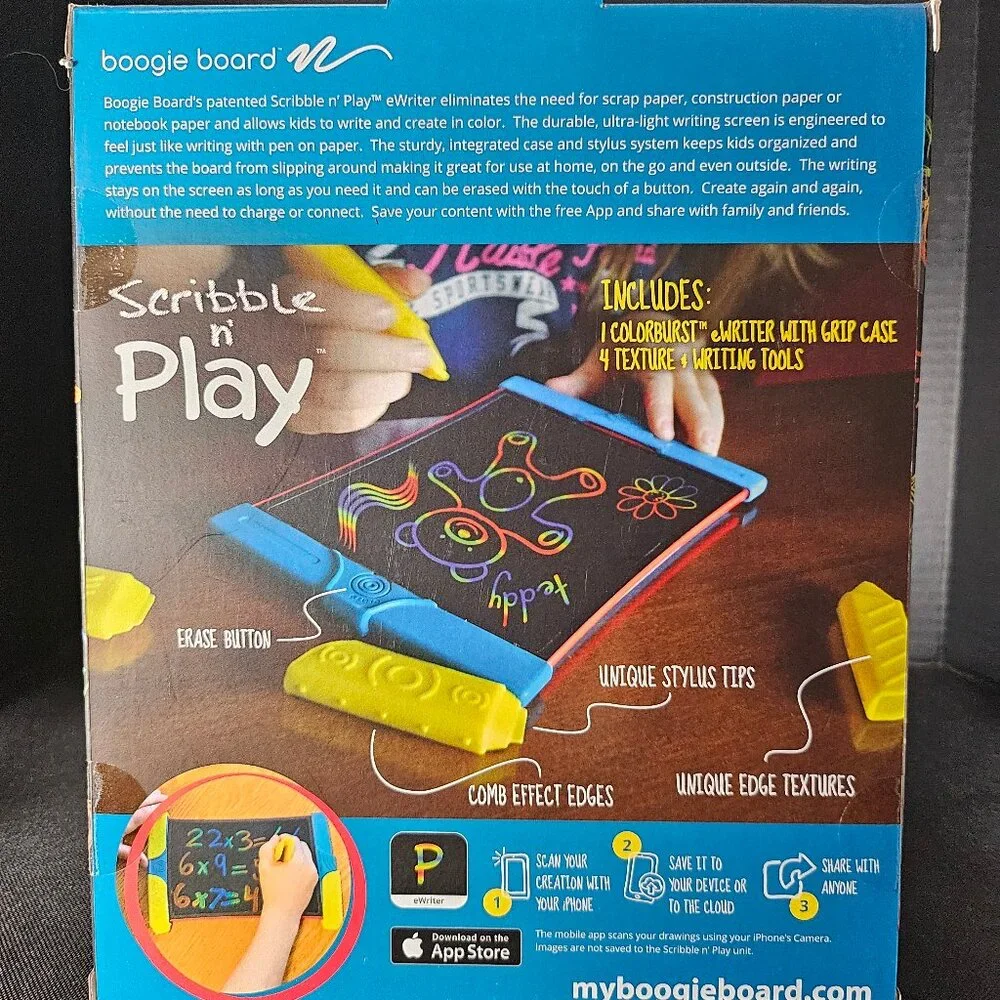 NEW! Boogie Board Scribble & Play Kids Drawing Tablet LCD e Writer Color Burst